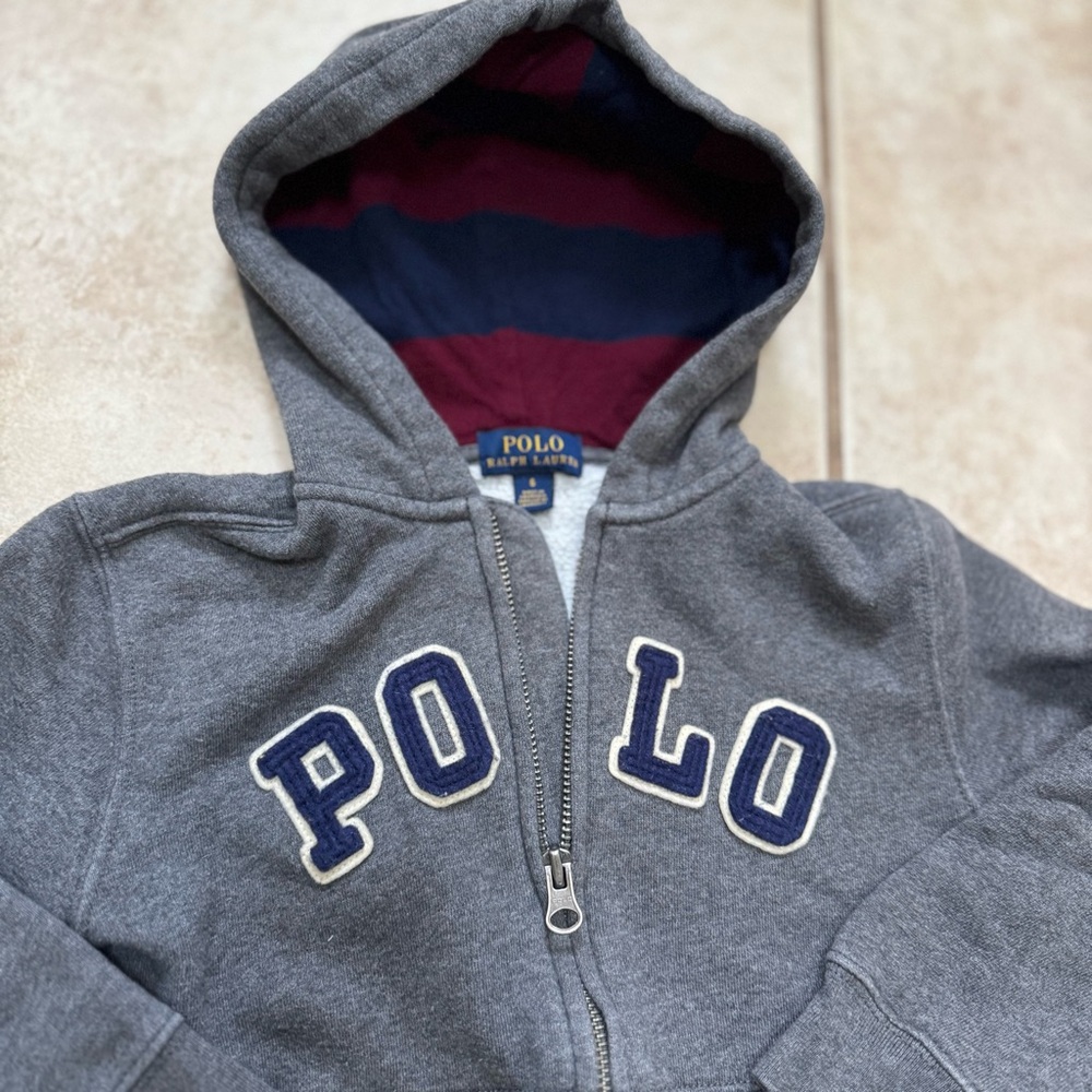 Polo by Ralph Lauren Gray and Red Hoodie